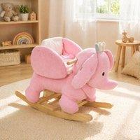 STILVORA Children's Rocking Horse with Sound in Pink