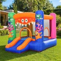 STILVORA Inflatable Castle with Slide & Basket