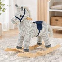 STILVORA Children's Rocking Horse with Sound Grey Plush