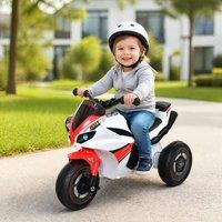 STILVORA Children's 3-Wheel Police Bike with Music & Lights in White