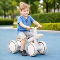 STILVORA Balance Bike with Adjustable Seat & Basket in White