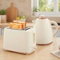 STILVORA Kettle & Toaster Set 1.7L with 7 Browning Levels in Cream