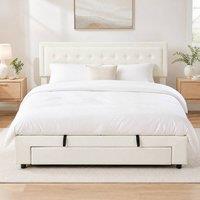 STILVORA Ottoman Bed 5ft King with storage cream