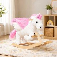 STILVORA Children's Rocking Unicorn with Music White & Pink