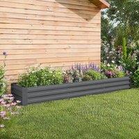 STILVORA Raised Garden Bed Planter 240 cm Open Bottom in Grey