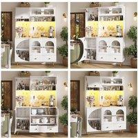 ModernLuxe Kitchen Tall Cupboards with LEDs + USB in White