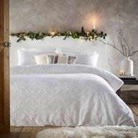 Furn Snowflake Tufted 100% Cotton Duvet Cover Set in White | Size: Super King