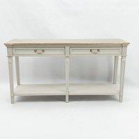 Minster 2 Drawer Side Table - Wood - L40 x W150 x H78 cm in White | Size: 1 Pack