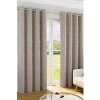 Enhanced Living Tivoli Natural 100% Blackout Floral Embroidery Pair of Eyelet Curtains | Size: 168 cm width x 229 cm drop