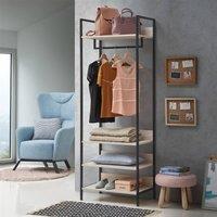 Timber Art Design 4 Tier Zahra Bedroom Double Open Wardrobe Furniture Storage Cupboard in Light Oak