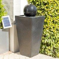 Primrose Manila Solar Powered Sphere Water Feature Self Contained Lights 82cm in Black