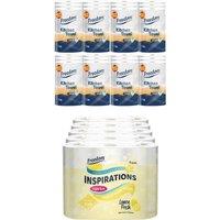 Freedom Lemon 3-Ply 45 Rolls + Rhino Jumbo Kitchen Towels 24 Rolls in White