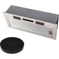 SIA 70cm Canopy Built In Cooker Hood Extractor Fan with Carbon Filter in Silver