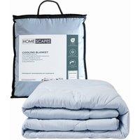 Homescapes Luxury Cooling Blanket, Summer Coverless Duvet in Blue | Size: King