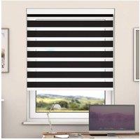 New Edge Blinds Pirate Black Day & Night Zebra Roller Blind with Cassette | Size: 115 cm width x 200 cm drop