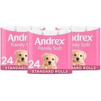 Andrex Toilet Rolls x72 Family Soft Fragrance-Free 2 Ply Toilet Paper in White