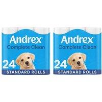 Andrex Toilet Rolls x48 Classic Clean Fragrance-Free 2 Ply Toilet Paper in White