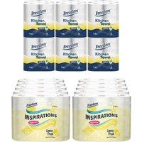 Freedom Lemon 3-Ply 90 Rolls + Rhino Kitchen Paper 24 Rolls in White