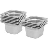 Argon Tableware Stainless Steel Gastronorm Containers - 1/6 100mm - 1.5L - Pack of 10 in Silver