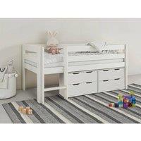Noomi Mid Sleeper Shorty with Chest of Drawers White | Size: Junior