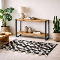 Wyld Haus Toivakka Industrial Reclaimed Wood & Metal Console Table in Brown