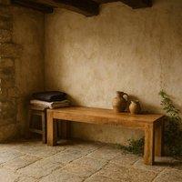 Wyld Haus Manila Solid Mango Wood Bench Light Finish in Brown