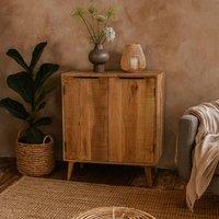 Wyld Haus California Solid Mango Wood Drinks Cabinet with 2 Doors in Brown