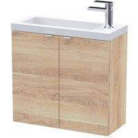 Balterley Alrewas Contemporary 2 Door Wall Hung Vanity Basin Unit, 600mm in Brown