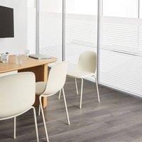 Wyld and Coco Modern Conference Chairs Set of 2 Light Beige Polyester Seats