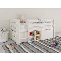 Noomi Shorty Mid Sleeper Bed with Full Set in White | Size: Junior