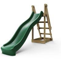 OutdoorToys Free Standing Garden Wave Water Slide with Wooden Platform - 8ft Dark Green