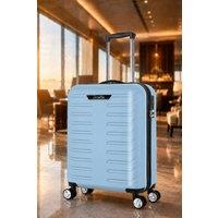 Pamposh 20 ABS Hard Shell Cabin Size Suitcase 4 Wheels Luggage Bags in Pale Blue