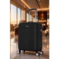 Pamposh 20 ABS Hard Shell Cabin Size Suitcase 4 Wheels Luggage Bags in Black