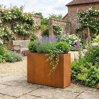 Nicoman Metal Planter Galvanised Steel Trough Planter - 90cm x 82cm in Burnt Orange | Size: 90 cm x 82 cm