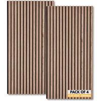 Novecrafto Wooden Acoustic Wall Panels - Sound Absorbing Wall Cladding 4pcs in Natural