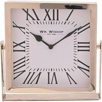 WILLIAM WIDDOP Silver Square Mantle Clock Medium