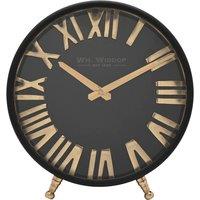 WILLIAM WIDDOP Black & Gold Table Clock