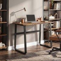 HOMCOM Industrial Writing Desk Laptop Table Home Office Study Workstation in Brown