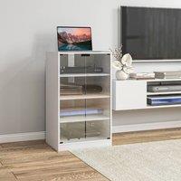HOMCOM 4-Tier Hi-Fi Stand with Adjustable Shelves, White Wood-Effect