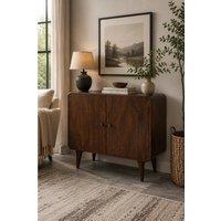 IH Design Rowledge Solid Mango Wood 2 Door Sideboard in Dark Brown