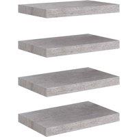 Berkfield Home Floating Wall Shelves 4 pcs Concrete Grey 40x23x3.8 cm MDF