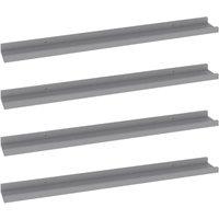 Berkfield Home Wall Shelves 4 pcs Grey 80x9x3 cm | Size: 80 x 9 x 3 cm