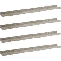 Berkfield Home Wall Shelves 4 pcs Concrete Grey 80x9x3 cm | Size: 80 x 9 x 3 cm