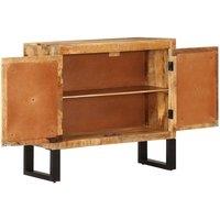 Berkfield Home Sideboard 80x30x71 cm Solid Rough Wood Mango & Metal in Brown | Size: 80 x 30 x 71 cm