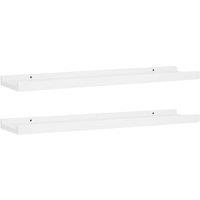 Berkfield Home Picture Frame Ledge Shelves 2 pcs White 60x9x3 cm MDF | Size: 60 x 9 x 3 cm
