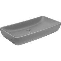 Berkfield Home Luxury Basin Rectangular Matt Light Grey 71x38 cm Ceramic