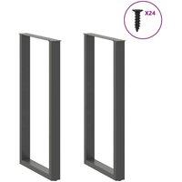 Berkfield Home Modern Coffee Table Legs U-Shaped 2 pcs Anthracite 60x(110-111) c in Dark Grey