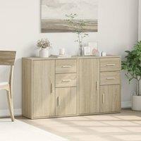 Berkfield Home Sideboards 2 pcs Sonoma Oak 60x31x70 cm Engineered Wood in Natural | Size: 60 x 31 x 70 cm