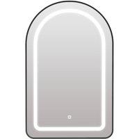 KEEPREAPER 51x80 Arched 3-Color LED Mirrored Cabinet with 2 Glass Shelves in Black