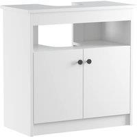 KEEPREAPER White Freestanding Under Sink Bathroom Cabinet 600mm 2-Door Storage